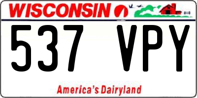 WI license plate 537VPY