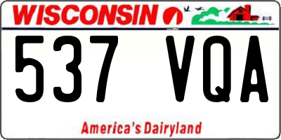 WI license plate 537VQA
