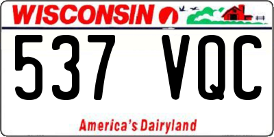 WI license plate 537VQC