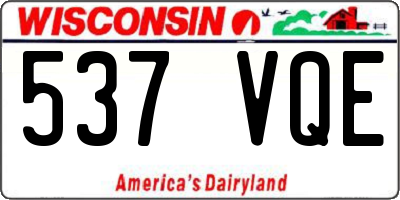 WI license plate 537VQE