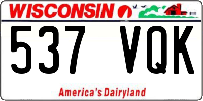 WI license plate 537VQK
