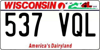 WI license plate 537VQL
