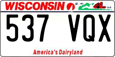 WI license plate 537VQX