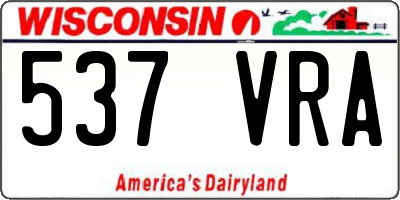 WI license plate 537VRA