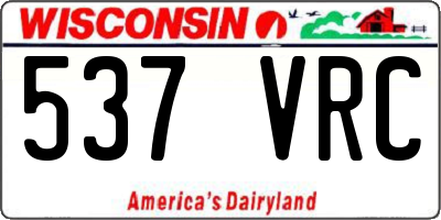 WI license plate 537VRC