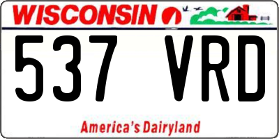 WI license plate 537VRD