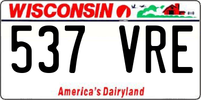 WI license plate 537VRE
