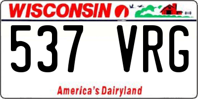 WI license plate 537VRG