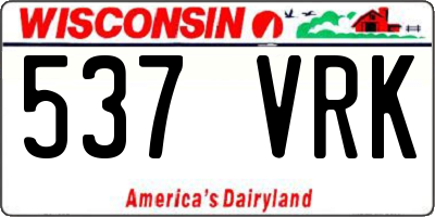 WI license plate 537VRK