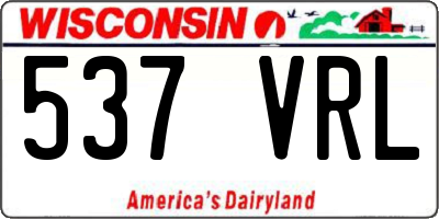 WI license plate 537VRL