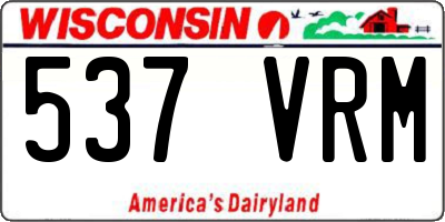 WI license plate 537VRM