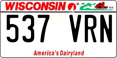 WI license plate 537VRN