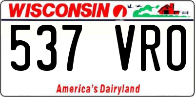 WI license plate 537VRO