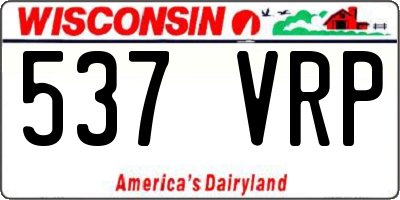 WI license plate 537VRP