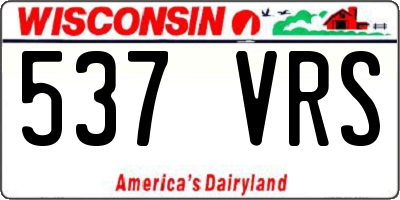 WI license plate 537VRS