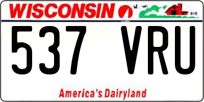 WI license plate 537VRU