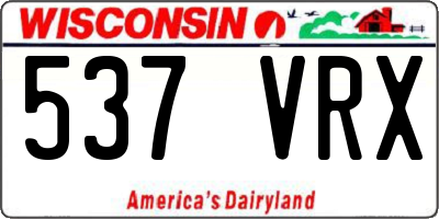 WI license plate 537VRX