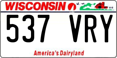 WI license plate 537VRY