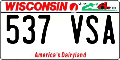 WI license plate 537VSA