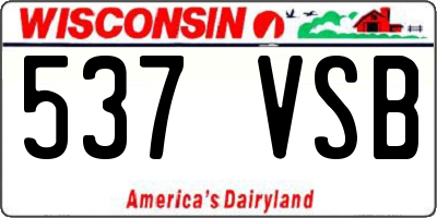 WI license plate 537VSB