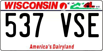 WI license plate 537VSE