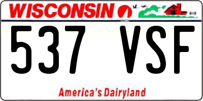 WI license plate 537VSF