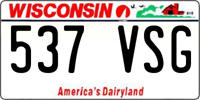 WI license plate 537VSG