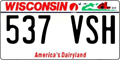 WI license plate 537VSH