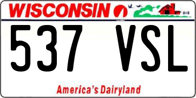 WI license plate 537VSL