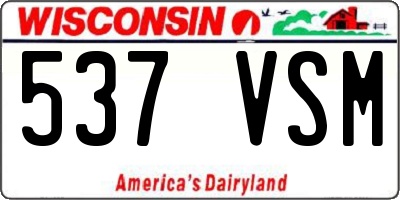 WI license plate 537VSM