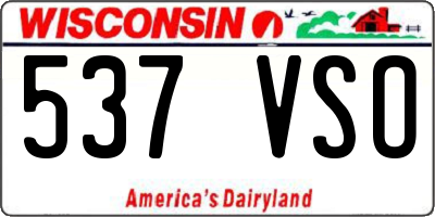 WI license plate 537VSO