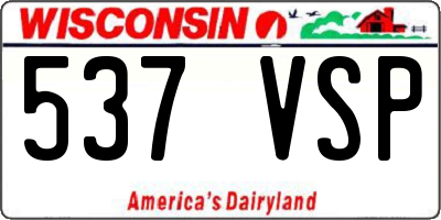 WI license plate 537VSP