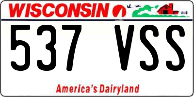 WI license plate 537VSS