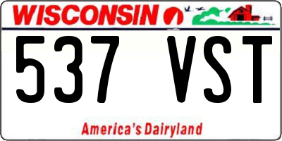 WI license plate 537VST
