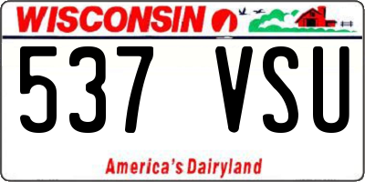 WI license plate 537VSU