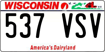WI license plate 537VSV