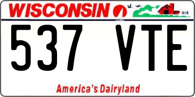WI license plate 537VTE