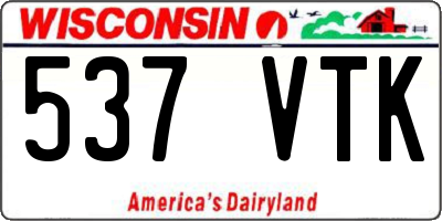 WI license plate 537VTK