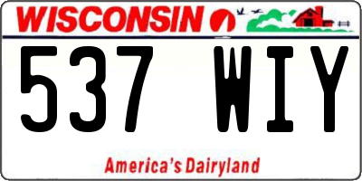 WI license plate 537WIY