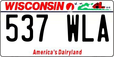 WI license plate 537WLA