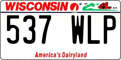 WI license plate 537WLP