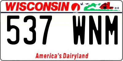 WI license plate 537WNM