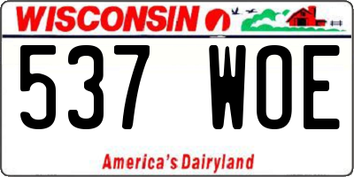 WI license plate 537WOE