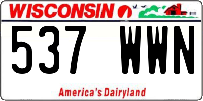 WI license plate 537WWN