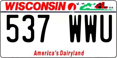 WI license plate 537WWU