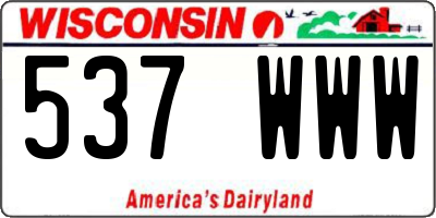 WI license plate 537WWW