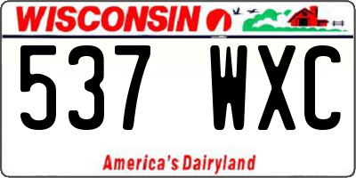 WI license plate 537WXC