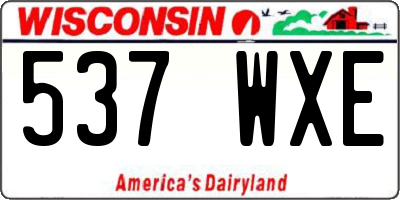 WI license plate 537WXE