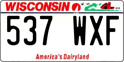 WI license plate 537WXF