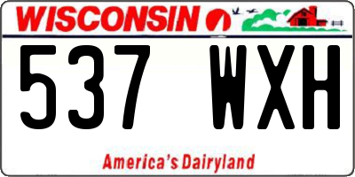 WI license plate 537WXH